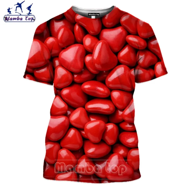 Mamba%20Top%203D%20Print%20Food%20Candy%20T%20Shirt%20Men%20Short%20Sleeve%20Women%20Tshirt%20Romantic%20Sweet%20Love%20Tee%20Color%20Chocolate%20Heart%20Pattern%20Design%20-%20Image%204
