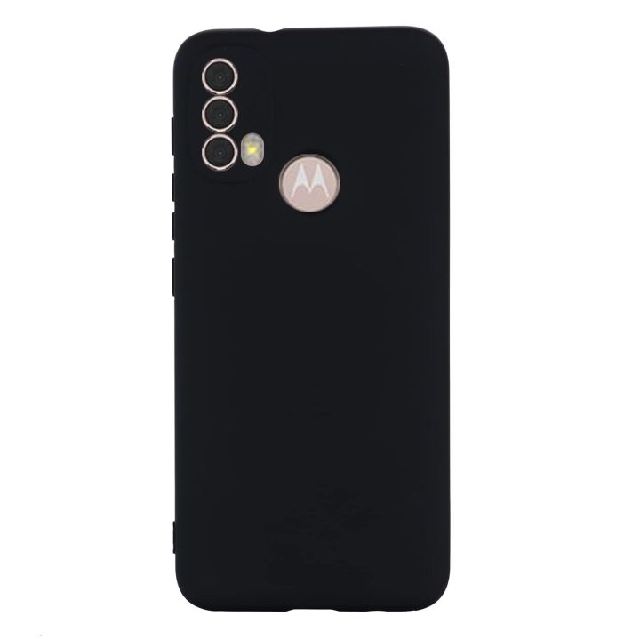 Motorola%20Moto%20E40/E30/E20,%20Slim%20Fit%20Silky%20And%20Soft%20Touch%20Finish%20Silicone%20Matte%20Finish%20TPU%20-%20Black%20(With%20Logo)%20-%20Image%203