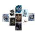 Home Decoration Arabic Calligraphy Wallboard Decoration home decoration item 9 pcs pvc board wall poster wall decor photo on wall canvas art decor for home easy set up with bothside tape. 