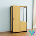 Single Door Wardrobe with Large Cabinet & Cloth Stand by Vision Furniture. 