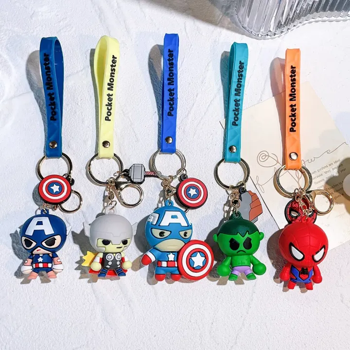 Disney%20Marvel%20Superhero%20PVC%20Keychain%20Cartoon%20Spiderman%20Hulk%20Thor%20Keyrings%20Cute%20Captain%20America%20Iron%20Man%20Keyholder%20Avengers%20Gift%20-%20Image%202