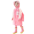 Children's Raincoat Non Disposable EVA Conjoined Bag Seat Boys and Girls Primary School Students Cartoon Baby Raincoat.