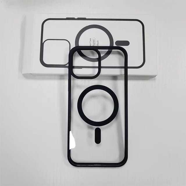 Magnetic%20Transparent%20Phone%20Case%20for%20iPhone%2011%20to%2014%20Pro%20Max%20with%20Slim%20Design%20Black%20and%20Gold%20Frame%20Supports%20Magsafe%20Charging%20-%20Image%208