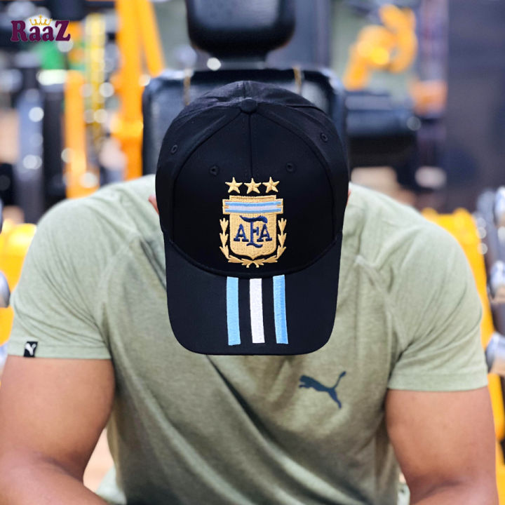 Black Argentina 3 Star Cotton Cap