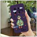 For Honor 8X Back Cover Case Fashion Cartoon girl Square Frame Shockproof Camera Lens Protector Phone Cases.