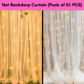 Net Curtain Backdrop/Tissue Fabric Background - Perfect for Birthday, Anniversary & Party Decoration for Kids, Boys, and Girls- (Pack of 1 Pcs).