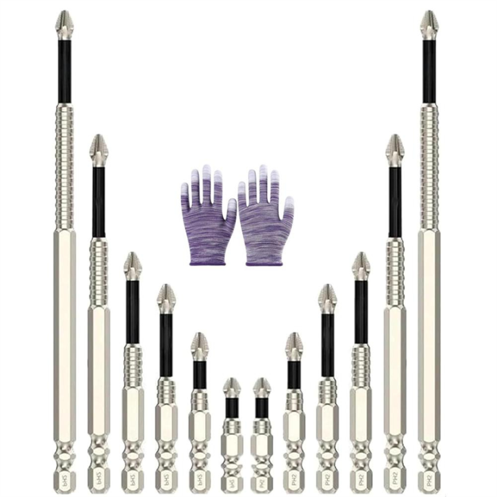 Visulong Drill Bits Hardpointing Screw Bits Anti-Slip Magnetic Electric Screwdriver Set Visulong High-Magnetic Screwdriver Drill Bit Set