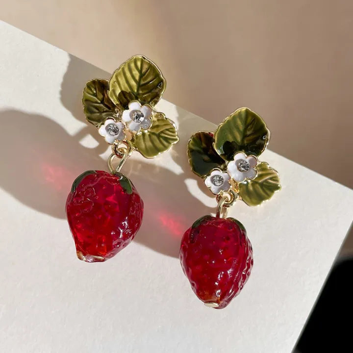 1Pair%20Fashion%20Elegant%20Strawberry%20Earrings%20Delicate%20Light%20Luxury%20Stud%20Earrings%20For%20Women%20Girls%20Versatile%20Jewelry%20Accessories%20Runrui%20-%20Image%202