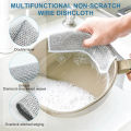 Magic Cleaning Cloth Kitchen Dishwashing Towel Metal Steel Wire Cleaning Rag For Dish Pot Cleaning Tools - Dish Cloth & Towels. 