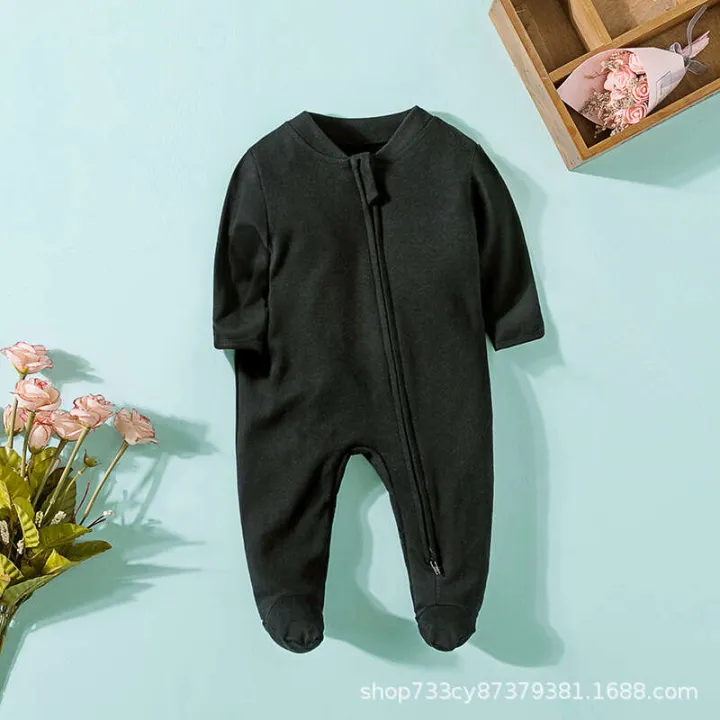 Baby%20with%20double%20zipper%20head%20cotton%20home%20baby%20clothing%20children's%20jumpsuit%20pamas%20summer%20-%20Image%207