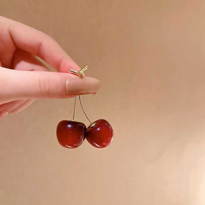 Cute%20Cherry%20Fruit%20Acrylic%20Earrings%20Fashionable%20Sweet%20Cherry%20Earrings%20For%20Women%20BAWEI%20-%20Image%203