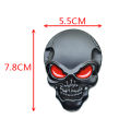 Skull Skeleton Head Skull 3D Metal Car Body Sticker Auto Rear Emblem Badge Decal Chrome and Black For Auto Car Motorcycle. 