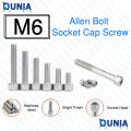 M6 Allen Bolts 12mm 16mm 20mm 25mm 30mm 40mm 50mm 60mm 70mm 75mm 100mm Fully Threaded Stainless Steel Socket Cap Screws. 