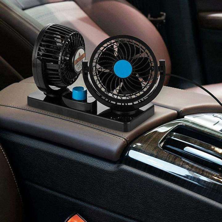 12V%20DC%20Electric%20Car%20Fan%20Rotatable%202%20Speed%20Dual%20Head%20with%209FT%20Cord%20Quiet%20Strong%20Dashboard%20Cooling%20Vehicle%20Fan%20for%20SUV%20Trucks%20-%20Image%202