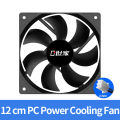 Teucer 12cm PSU 12V Cooler Fan 2.54-2Pin Interface 14cm Silent PC Chassis Power Supply Cooling Ventilator.