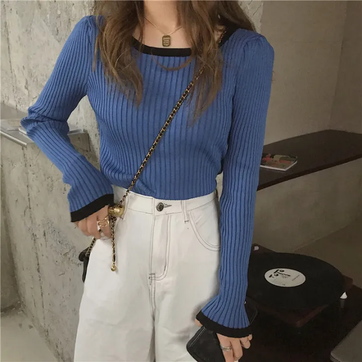 IELGY%20Black%20Knitted%20Women's%20clothes%20Casual%20All-match%20Base%20Long-sleeved%20Sweater%20Top%20Jacket%20-%20Image%205