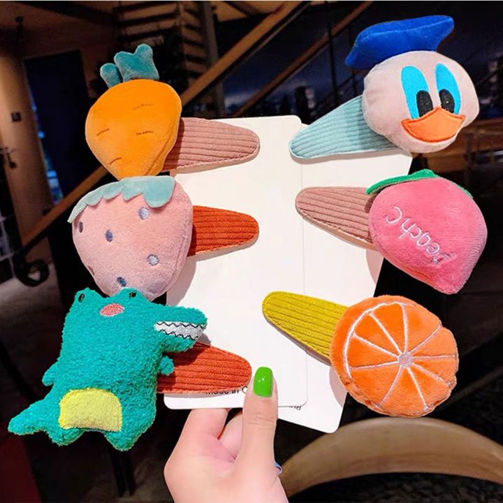 Oversized face wash bangs hairpins cute animal fruit bb clips girly heart cartoon trim side clip hair accessories