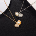Necklace / Korean design silver plated shell pearl locket necklace for women and girls. 