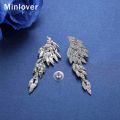 Luxury Crystal Eagle Shape Bridal Long Rhinestone Earrings for Women.