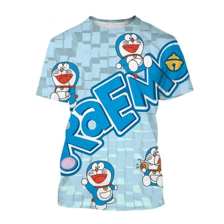 New%20cartoon%20character%20Mo%20Doraemon%20pattern%203D%20printing%20Doraemon%20T-shirt%20casual%20shirt%20hip-hop%20round%20neck%20top%20-%20Image%202
