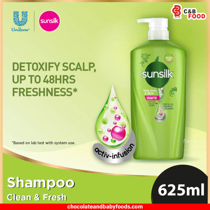 625 ml Sunsilk Lively clean and fresh shampoo International Thailand product used for male/ female
