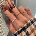 Pinksee 5pcs/set Simple Fashion Multi-style Finger Ring for Women Girls Bohemia Charm Ring Set Party Jewelry Gift.