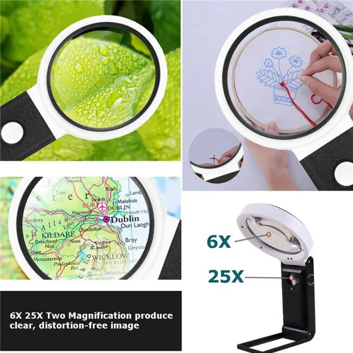 ZOROOM%203pcs%20Magnifying%20Glass%20with%20Light%20and%20Stand,%20Hands%20Free%20Handheld%206X%2025X%20Adjustable%20Folding%20Magnifier%20with%20LED%20Lighted%20-%20Image%207