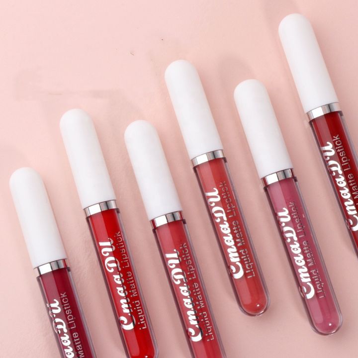 CmaaDu%206pcs/set%20Matte%20Velvet%20Non-Stick%20Cup%20Waterproof%20Not%20Easy%20To%20Swap%20Makeup%20Lipstick%20Long%20Lasting%20Lip%20Gloss%20Set%20-%20Lipstick%20-%20Lipstick%20Set%20-%20Image%205