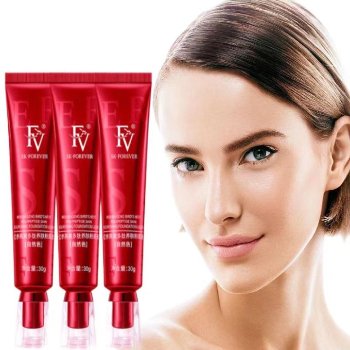 FV Foundation Precious Luxury Herbal Extracts Concealer Oil-control Waterprof Makeup Base Cream Free Gift triangular powder puff BruberryBeE