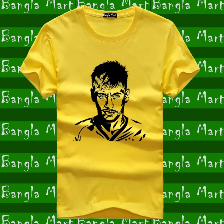 Neymar%20Fan%20Half%20Sleeve%20Tshirt%20For%20Comfortable%20Use%20-%20Jersey%20Football%20-%20Image%202