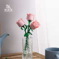 Compatible with Lego rose bouquets eternal flowers small particle building blocks toys Valentine's Day gift for girlfriend.