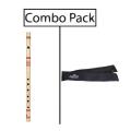 Combo of Bamboo D Medium Flute for Beginner Series and Flute Bag - Natural. 