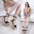 Women's Wedge Sandals Summer2022New Korean Style All-Matching Strap Platform Shoes with Fairy Dress Shoes High Heels.
