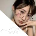 Glasses Frame No Lens Frame Crystal Wire Decorative Eyewear Eyeglasses Wave Shape for Rimless Music Festival Costumes ,. 