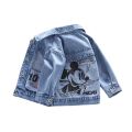 Mickey Mouse Winter Baby Girls Jeans Jacket Coats Kids Denim Jacket For Boys Hoodie Clothes Children's Clothing Outwear. 
