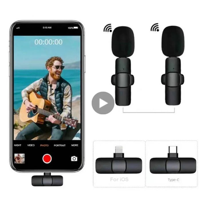 Lapel Lavalier Wireless Microphone Buttonhole Mini Bluetooth Mic For iPhone  Android Cell Phone PC Mobile Micro Tie Tiny Blutooth