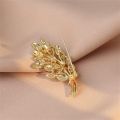 Hijab pin Brooches Alloy Ears of Wheat Brooch Jewelry Gift for Women Collar Pin Exquisite Shawl Pin Scarf Collar Clips Lapel Pin Beautiful Generous.