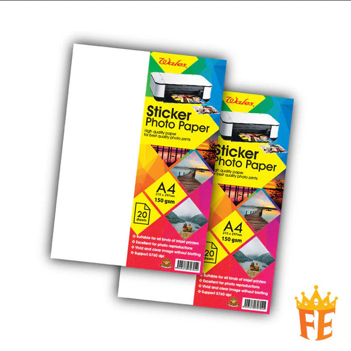 Sticker Photo print paper A4 20 sheets