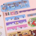 Cute Pencil Set High-Quality 5pcs Kawaii Stationery Set Colorful Packaged Stationery Supplies for Children Students Birthday.
