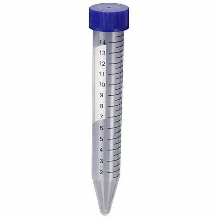 10 Pcs Plastic Centrifuge Test Tube 15 ml, Falcon Tube, Sample Container with Scale and Blue Screw Cap