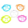 1PC Fun Soft Plastic Straw Funny Glasses Flexible Drinking Toys. 