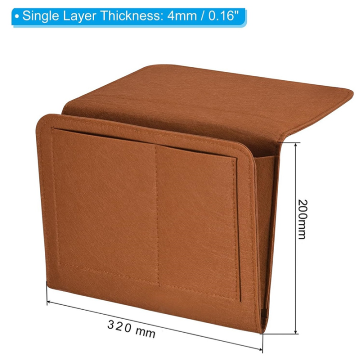Bedside%20Organizer,%20Bed%20Bedside%20Organizer%20Hanging%205%20Pocket%20Soft%20Felt%20Bed%20Pockets%20Bedside%20Storage%20Organizer%20Brown%20-%20Image%202