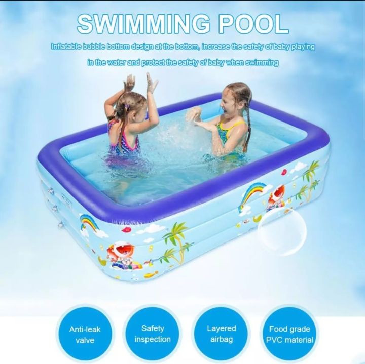 Kids%20Baby%20Children%20lInflatable%20Swimming%20Pool%20Bath%20Tub%20Portable%20Outdoor%20Summer%20Water%20Fun%20Play%20Toy%20(4.5%20Feet%20/3%20Feet)%20-%20Image%202