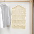 16 Pockets Clear Hanging Bag Socks Tie Bra Underwear Rack Hanger Storage Organizer Foldable Wardrobe Wall Door Back Hanging Bags.