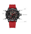 NAVIFORCE NF9221 Men’s Fashionable and Dynamic Watch with TPU Strap Luminous Waterproof Multi-function Date Display Dual Quartz Movement.