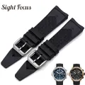 22mm Mens Replacement Watch Straps for IWC Aquatimer Series IW376805 IW323101 Watch Bands Rubber Silicone Seven Day Bracelets. 