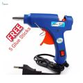HOT MELT 20W small Glue Gun with ON Off Switch and LED Indicator (NEON Color & Free 5 Transparent Glue Sticks). 