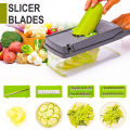 1 Set Vegetable Slicer16pcs Food Slicer Set Food Chopper Vegetable Slicer Stainless Steel Blades And Container. 