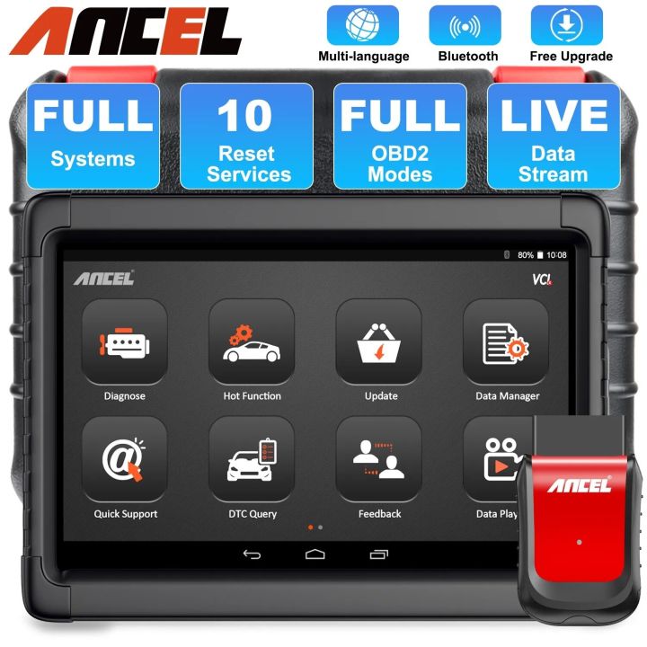 2024 Newest Ancel X6 OBD2 Scanner Full System Scan with ABS Oil EPB DPF BMS Reset Auto Automotive Diagnostic Scan Tool ODB 2 Check Diesel Engine For All Universal Cars