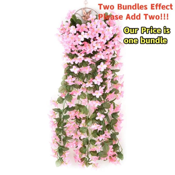Artificial Violet Hanging Flowers Wall Hanging Vines Silk False Flower Window Hang Basket Decoration Home Garden Decor